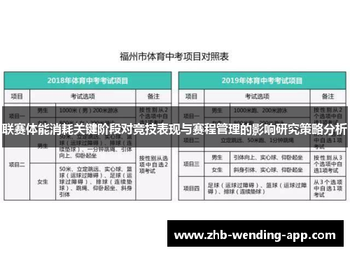 联赛体能消耗关键阶段对竞技表现与赛程管理的影响研究策略分析